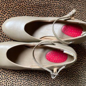 Beige character dance shoes